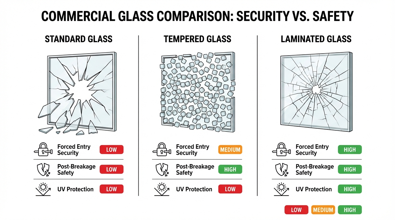 Commercial Glass Comparison: Security vs. Safety