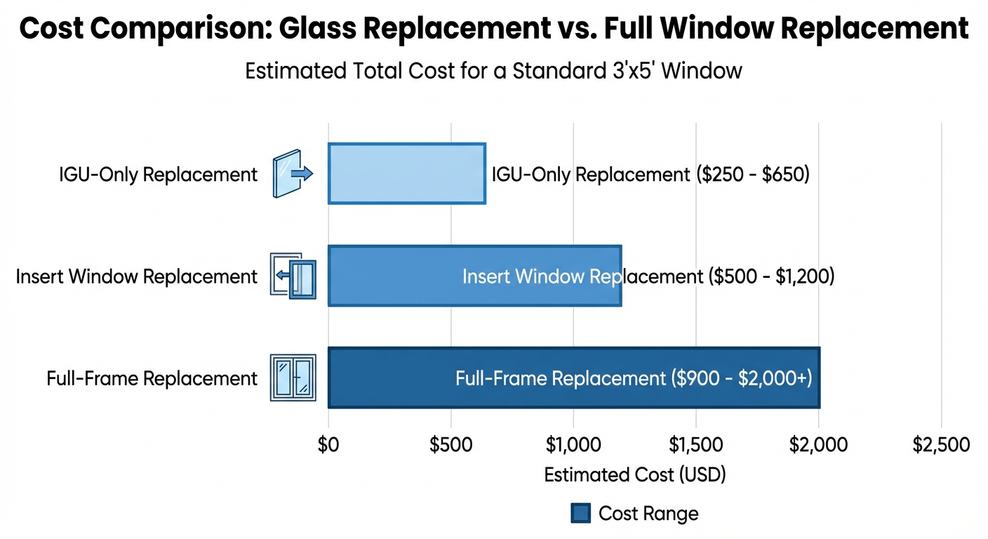 Cost Comparison: Glass Replacement vs. Full Window Replacement