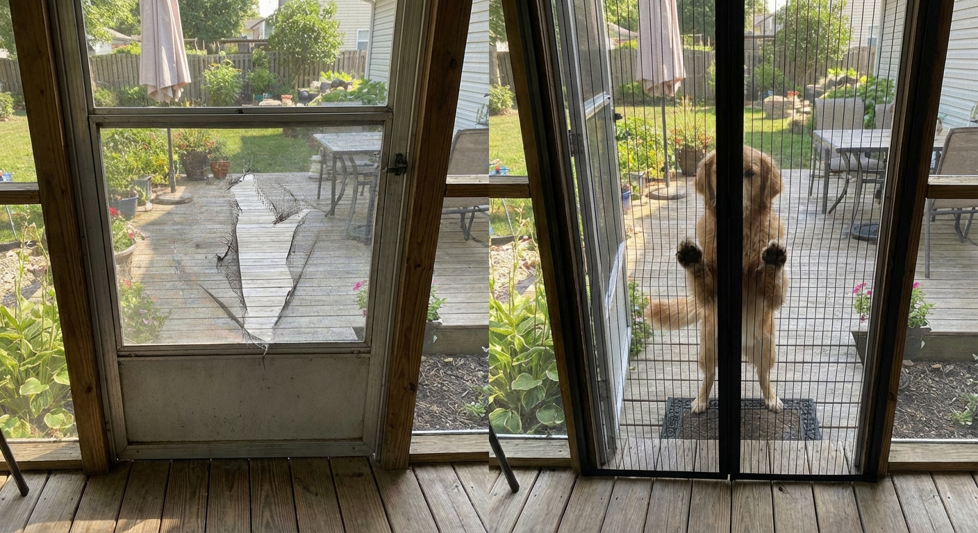 Durable Pet-Resistant Screen in Action