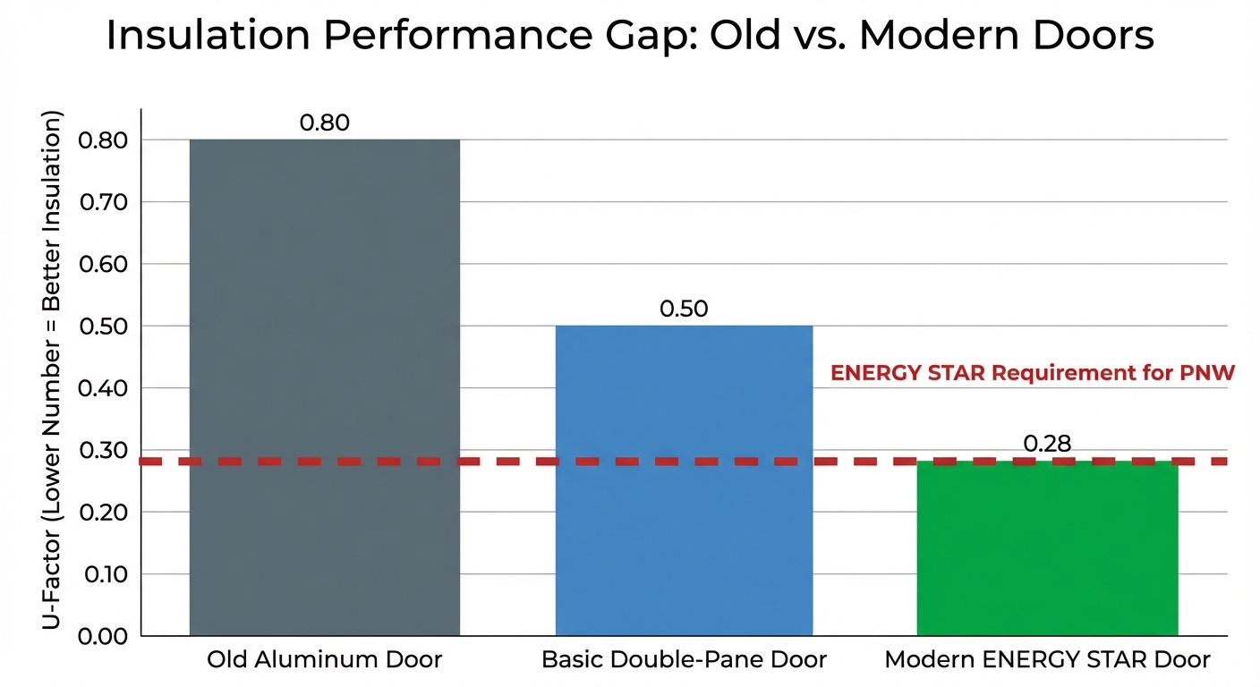 Insulation Performance Gap: Old vs. Modern Doors