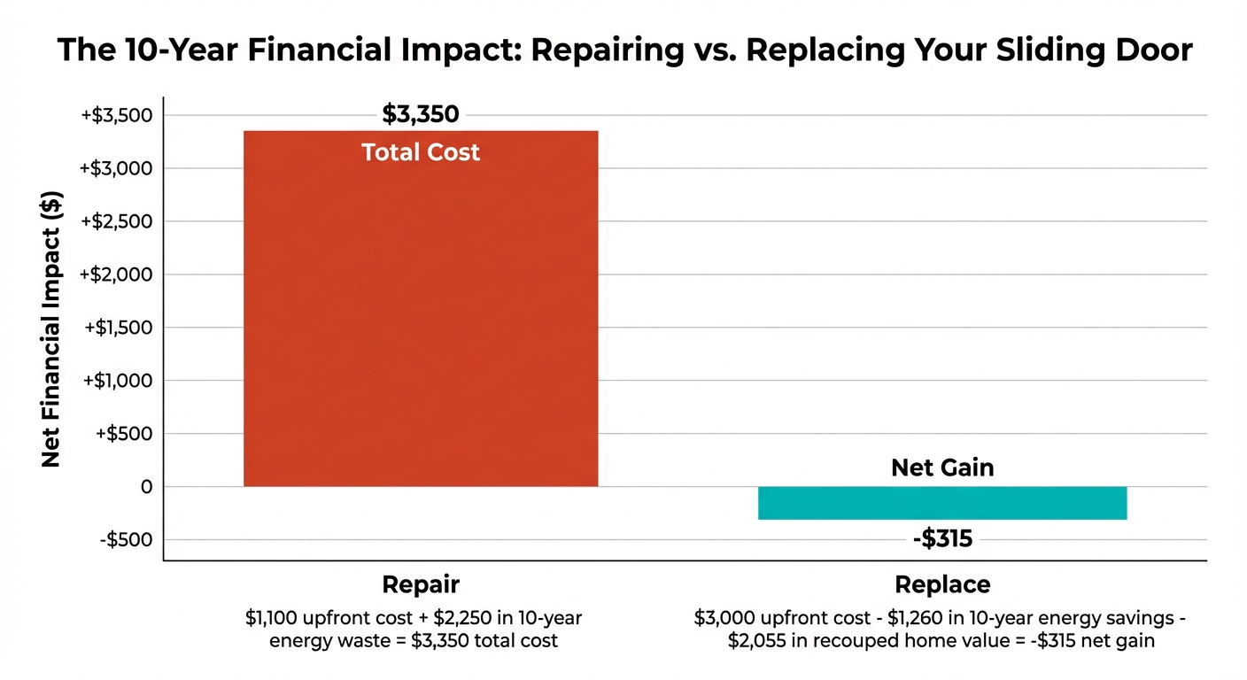 The 10-Year Financial Impact: Repairing vs. Replacing Your Sliding Door