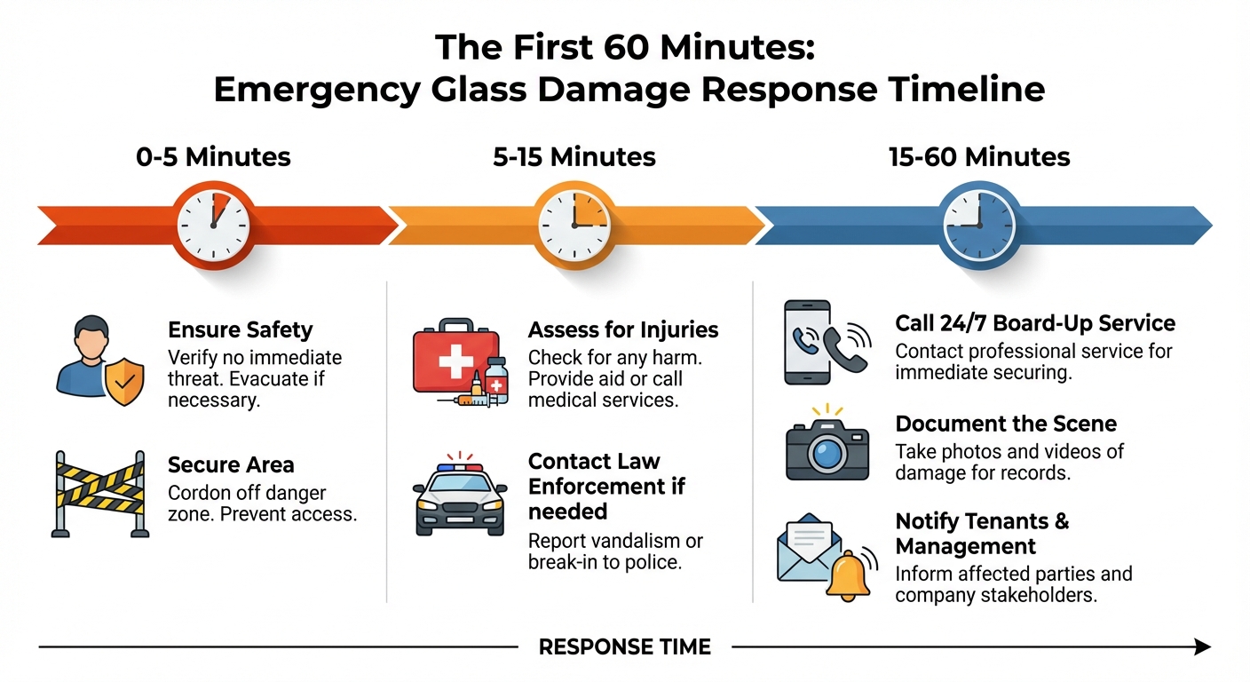 The First 60 Minutes: Emergency Glass Damage Response Timeline